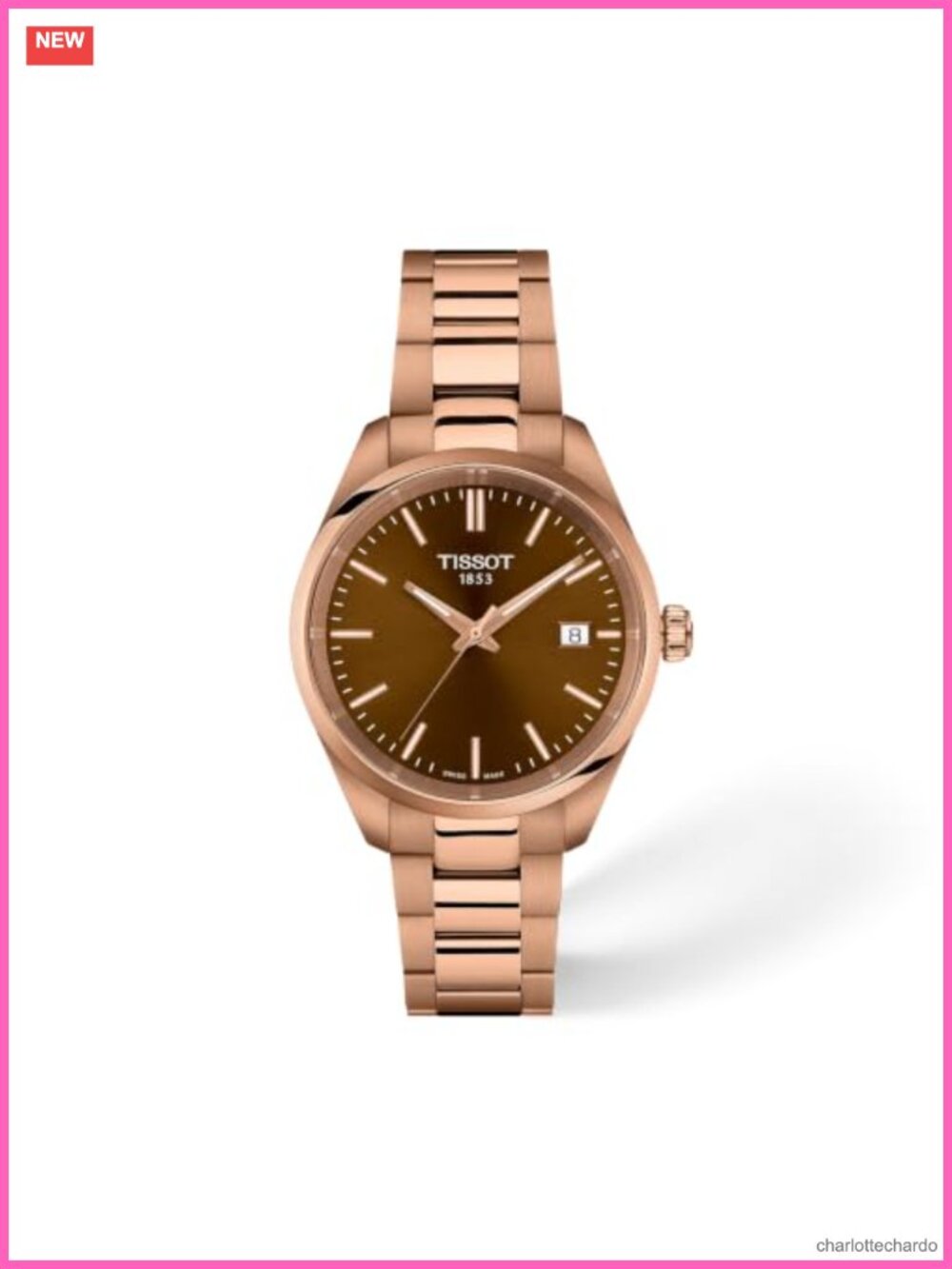Tissot PR 100 Swiss Quartz 34mm Unisex Watch Stainless Steel Rose Gold